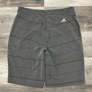 Adidas‎ Ultimate 365 Striped Gray Black Mens 32" Stretch Performance Golf Shorts